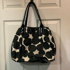 Kate Spade Cream Black Circle Shoulder Tote Diaper Bag